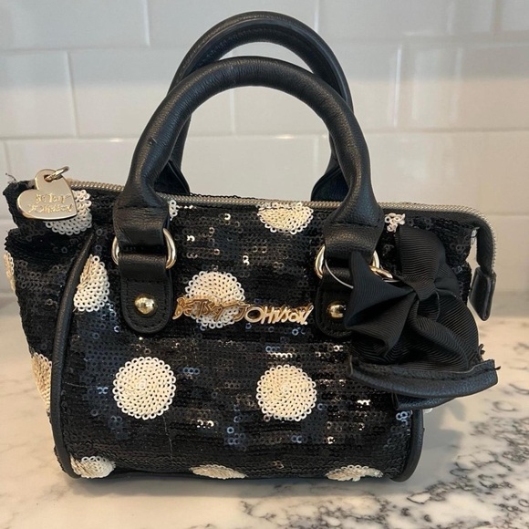 Betsey Johnson Handbags - Betsey Johnson Polka Dot Mini Sequin Handbag